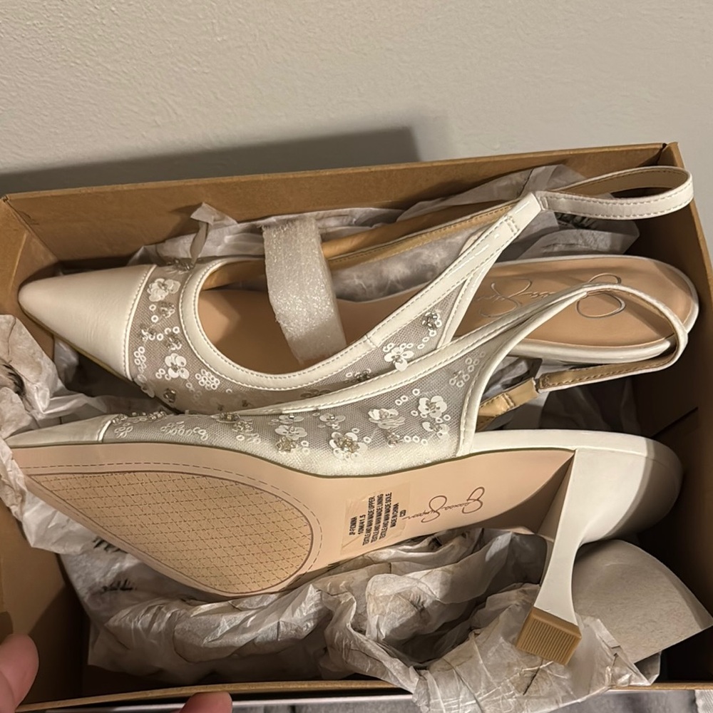 Elegant White Slingback Heels